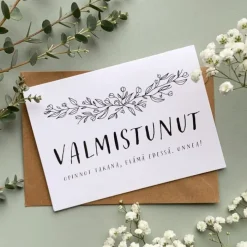 Helle Valmistunut 2 os. postikortti, El&auml;m&auml; edess&auml;