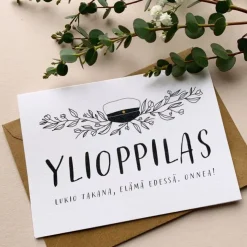 Helle Ylioppilas 2 os. postikortti, El&auml;m&auml; edess&auml;