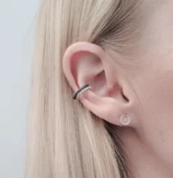 LiLa Bubbel cuff korvakoru, Hopea patinoitu