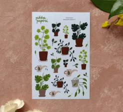 Pikku paperi Viherkasvit tarra-arkki